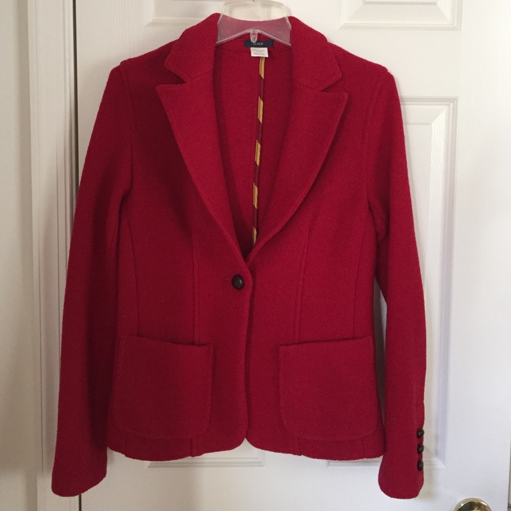 Red wool J. Crew Blazer size M